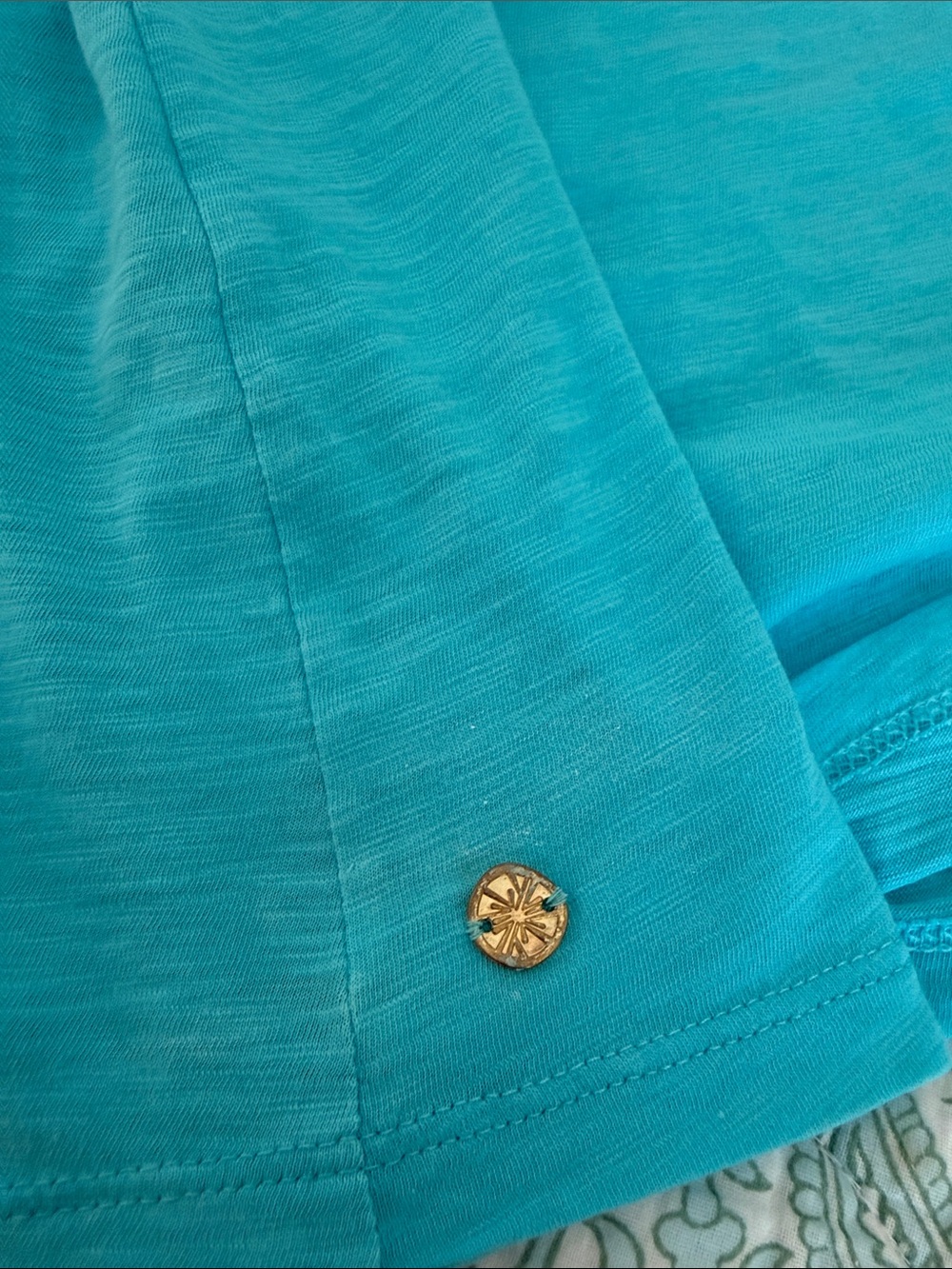 Lilly Pulitzer Women's XXL Turquoise Ruffle Tank Top Pima Cotton Plus Size - Picture 14 of 16